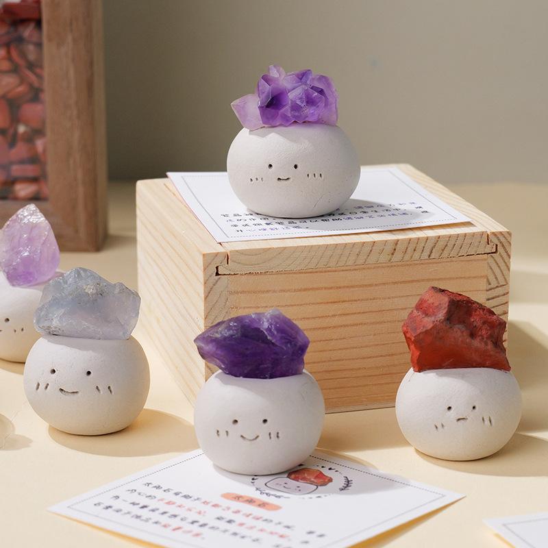 水晶 天然石 置き物 かわいい ラッキーアイテム インテリア雑貨 デスク オフィス リビング 玄関 ディス..