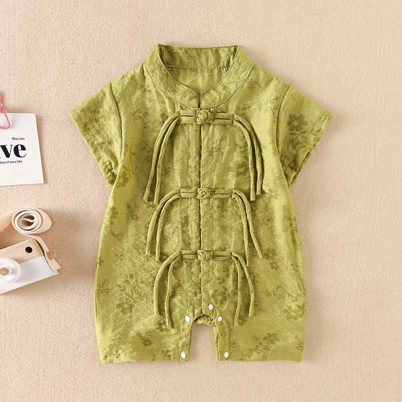 ベビー服 カバーオール 男の子 中国風 ロンパース 半袖 甚平 新生児 赤ちゃん 幼児 薄手 ポリエステル ..