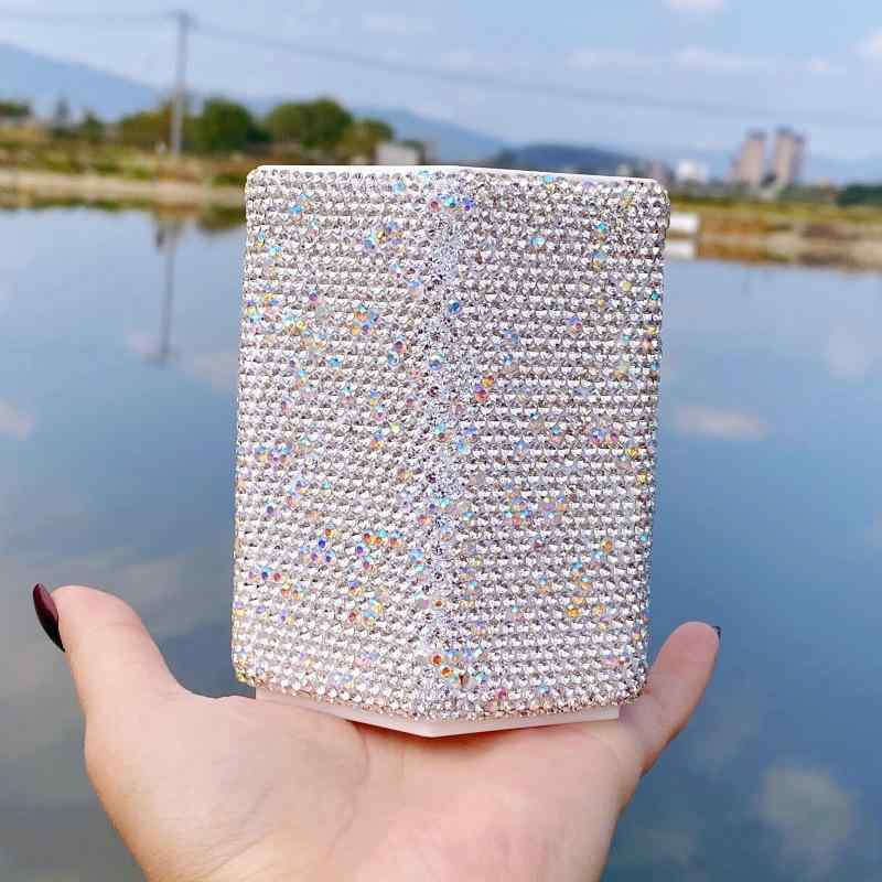 ペン立て 六角形 ラインストーン付き メイクブラシケース コスメボックス デスク収納 卓上収納 かわい..