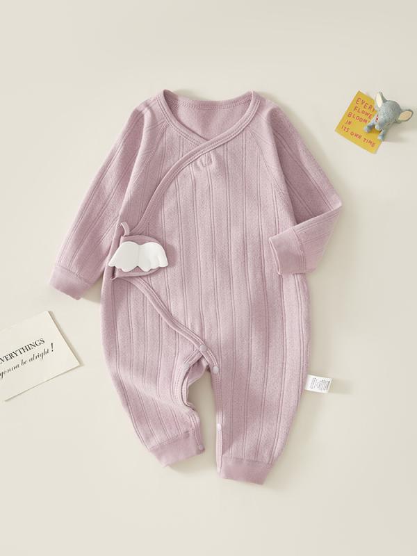 ベビー服 新生児 純綿 カバーオール 春秋 A類 敏感肌 ロンパース 蝶々 前開き 長袖 赤ちゃん 幼児 兼用..