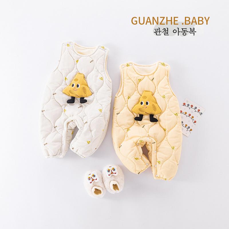 ベビー 秋冬 背当て ズボン 接触冷感 ポリエステル繊維 中綿入り フリース裏地 超かわいい アニマル柄 ..