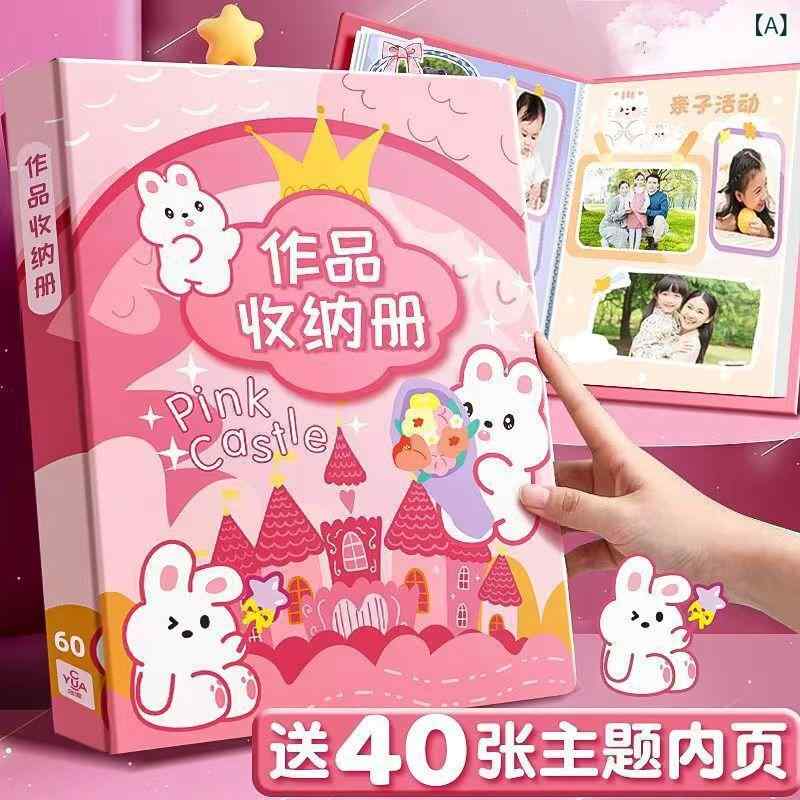 ファイルケース A4 多層フォルダー 学生用 成長記録 ピンク系 ブルー