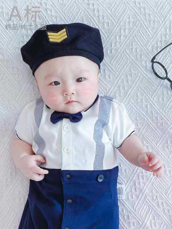 ベビー服 男の子 半袖 ロンパース 薄手 コットン 満月祝い 百日祝い 1歳 誕生日 紳士風 フォーマル ネ..