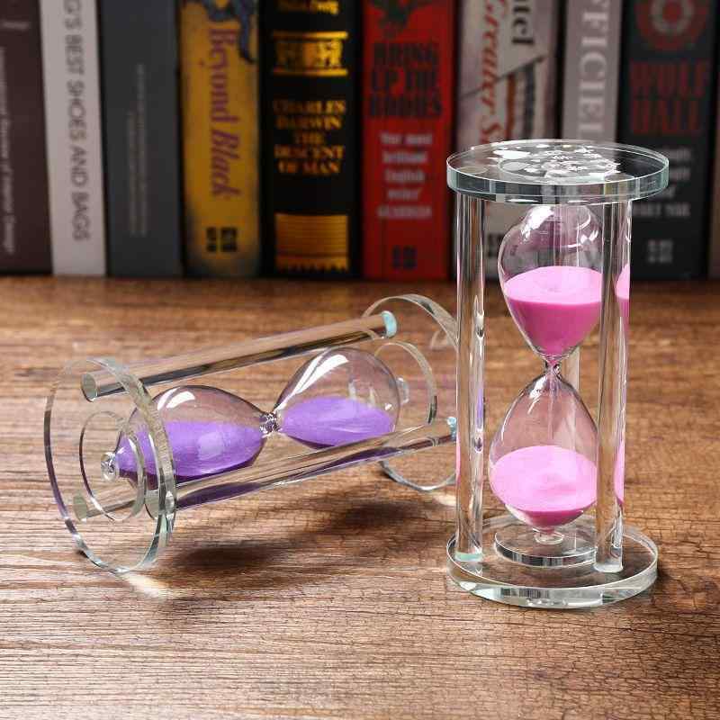砂時計 インテリア雑貨 15分 30分 60分 水晶 流砂 タイマー ブルー パープル イエロー ピンク かわいい 中華風 手作り