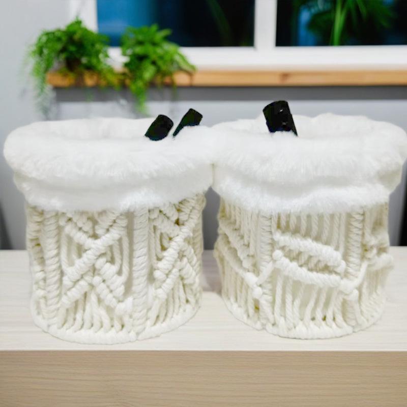 ペン立て ボヘミアン 綿紐 デスク収納 卓上収納 メガネケース 歯ブラシホルダー リモコンラック ラウン..