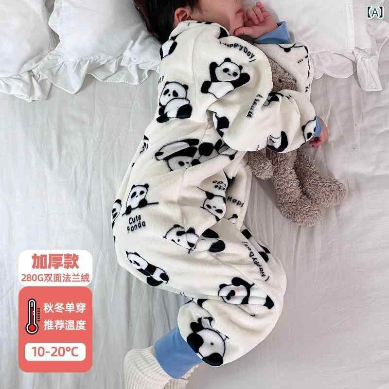 子供用 寝袋 ロンパース ベビー服 長袖 フランネル 暖か 厚手 防寒 秋冬 幼児 キッズ 男の子 女の子 か..