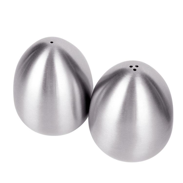 調味料入れ 卵型 ステンレス製 コショウ入れ 塩入れ 爪楊枝入れ 卓上 レストラン 調味料容器