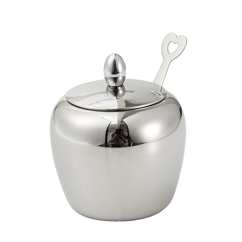 調味料入れ 304ステンレス 砂糖 塩入れ 調味料ボックス キッチン用品 扁円形 卵形 リンゴ形 高壇形