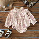 ベビー服 女のロンパース 春秋 長袖 コットン 新生児 カバーオール 花柄 韓国風 かわいい 普段使い 出産祝い 贈り物 ピンク系