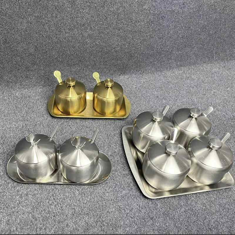 調味料入れ ステンレス製 調味料缶 セット 塩 砂糖 スパイス 業務用 家庭用 8.5cm 9.5cm ゴールド シル..