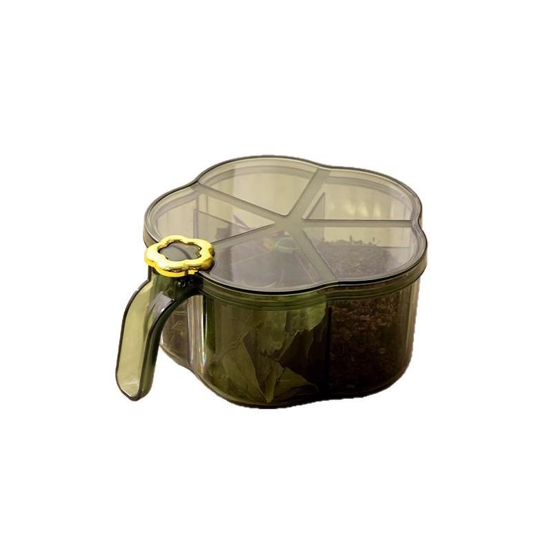 調味料入れ スパイスボックス 5連 密閉 保存容器 キッチン収納 卓上 整理 おしゃれ 琥珀色 ゴールド グ..