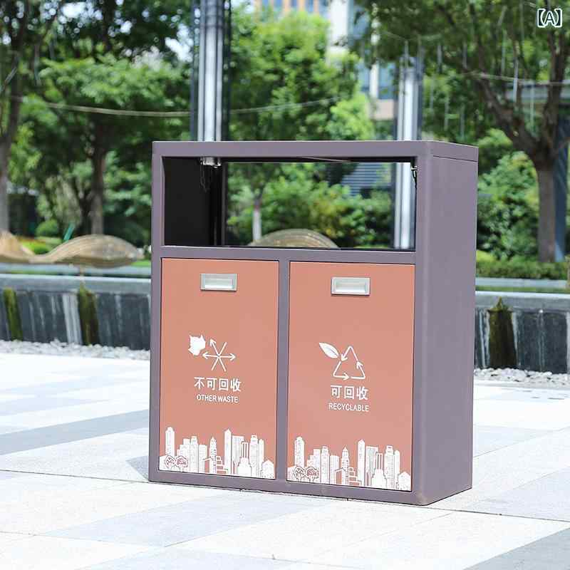 ゴミ箱 屋外用 ステンレス製 亜鉛メッキ板 4分別 大容量 業務 店舗 公園 スマート ごみ箱
