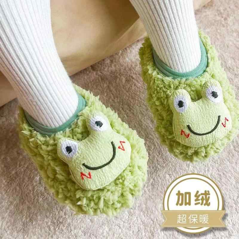 ベビー キッズ ルームシューズ 靴下 春秋冬 室内履き 滑り止め 柔らかい底 保温 耐摩耗 カエル クマ キ..