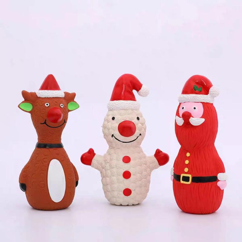 犬用おもちゃ クリスマスカラートイ 発声おもちゃ ラテックス製 ぬいぐるみ 噛みおもちゃ 犬 猫 ペット..
