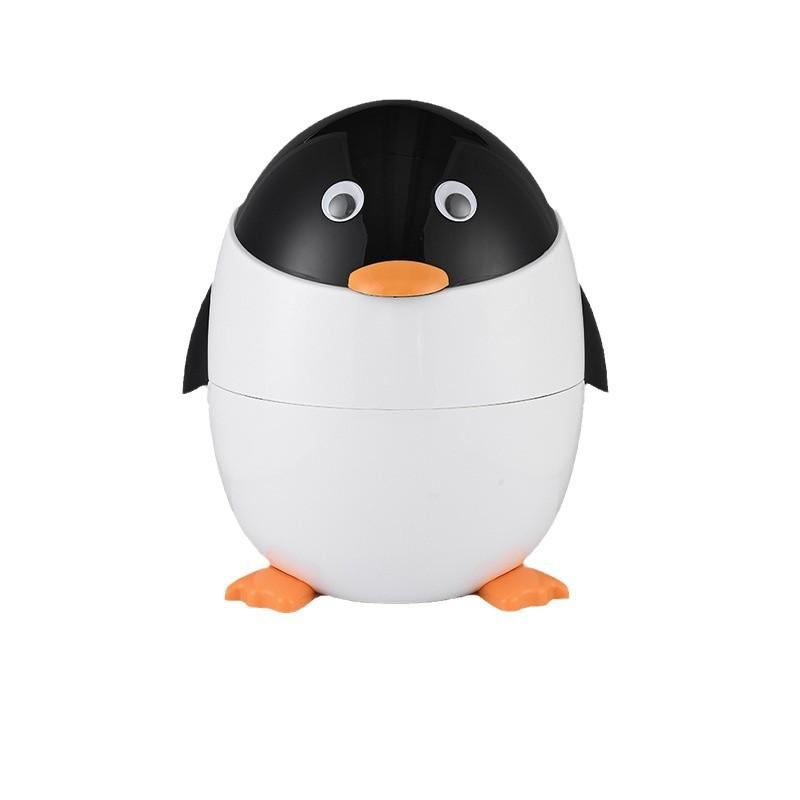 ゴミ箱 かわいい レディース 卓上 寝室 リビング 蓋付き ペンギン キャラクター デザイン 収納 大容量 ..