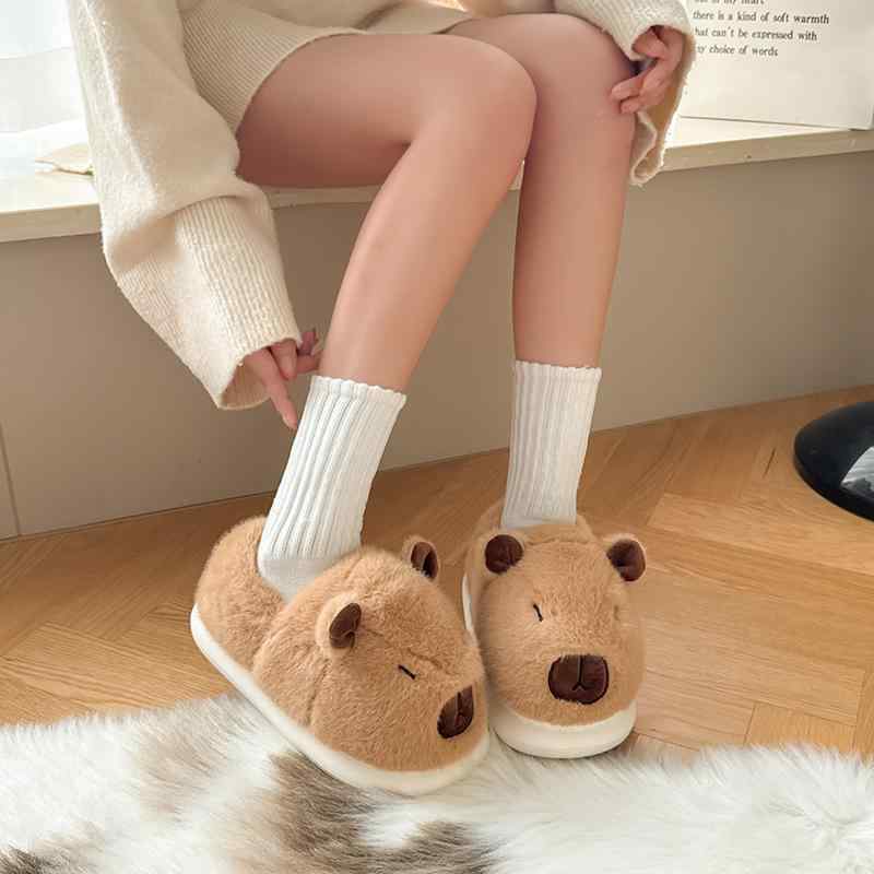 靴下 カピバラ ルームシューズ レディース 冬用 暖かい 滑り止め かわいい 室内 スリッパ
