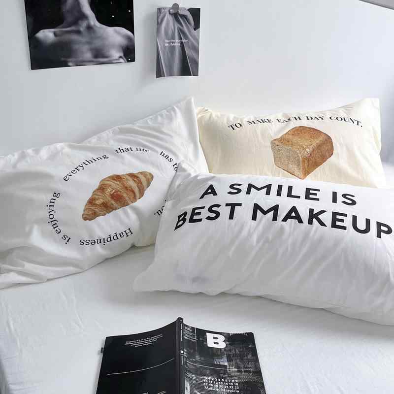 枕カバー 全棉 コットン かわいい おしゃれ 48×74cm シングル イヌ パン 波点 シンプル