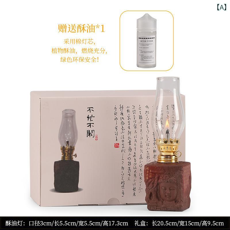 仏像 燭台 酥油 ランプ 陶器 置き物 卓上 インテリア 手作り 癒し 雰囲気