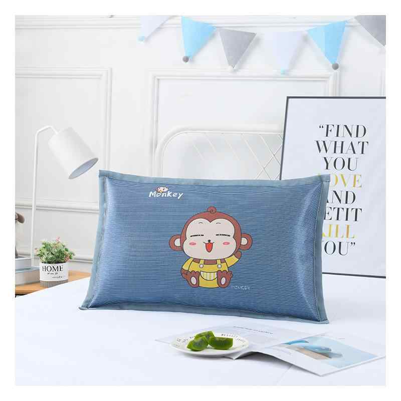 枕カバー キッズ 接触冷感 再生繊維 夏 涼しい かわいい カートゥーン柄 44×27 30×50 40×60