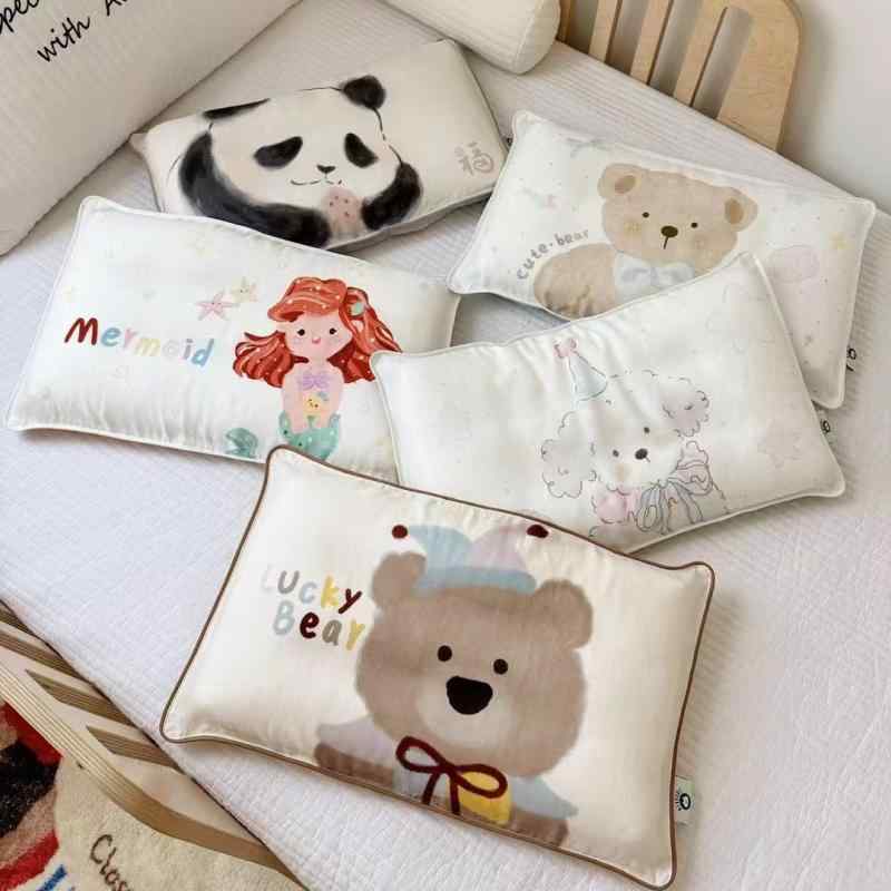 枕カバー 子供用 リバーシブル 西瓜柄 人魚柄 斜文織り カトゥーン風