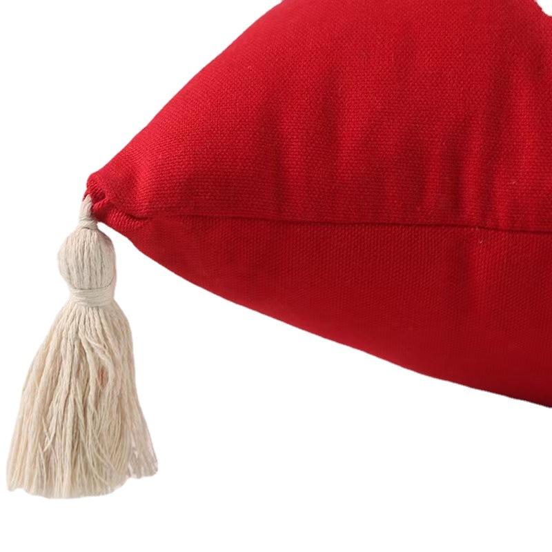 クッション 結婚祝い 新中式 抱き枕 赤色 喜字 刺繍 コットン 中国風 枕カバー 寝室 リビング ソファ ..