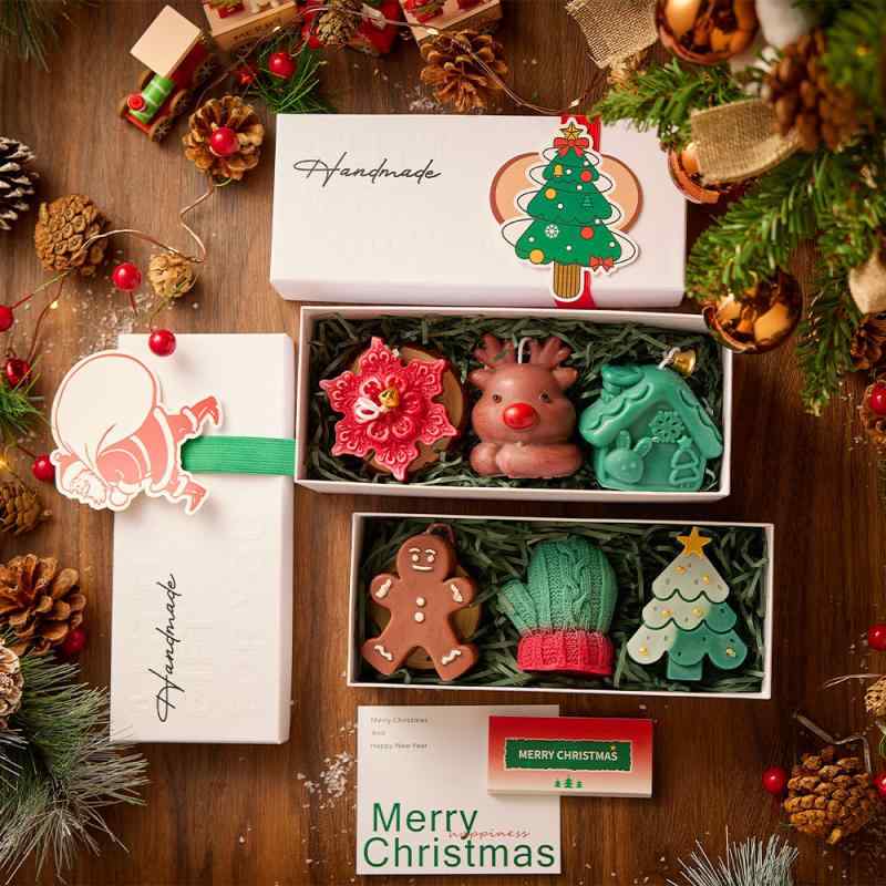 アロマキャンドル クリスマス ギフトセット 香り付き 手作り 多様な形 デコレーション 置物