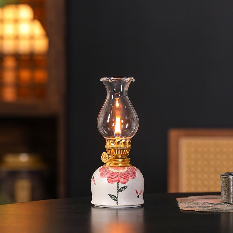 燭台 太陽花 酥油 ランプ 陶器 灯明 新中式 書斎 寝室 装飾品 雰囲気 キャンプ