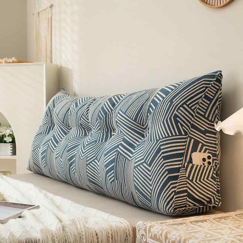 クッション 北欧風 コットンリネン 三角枕 ベッド ヘッドレスト 背もたれ ソフトバッグ ベッド上 腰当..