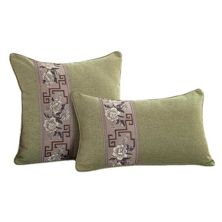 クッション レディース 新中式 仿綿麻 ソファ 背もたれ 椅子 腰枕 ベッド 米咖色 コーヒー 灰色 深いブルー ブルー 白 黄色 緑 赤 30×50cm 45×45cm 50×50cm 55×55cm PP綿