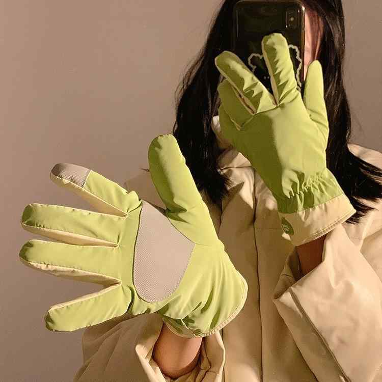 手袋 レディース 秋冬 手袋 防寒 グローブ スマートフォン対応 裏起毛 防風 アウトドア スキー 自転車 かわいい 暖かい 滑り止め(4)