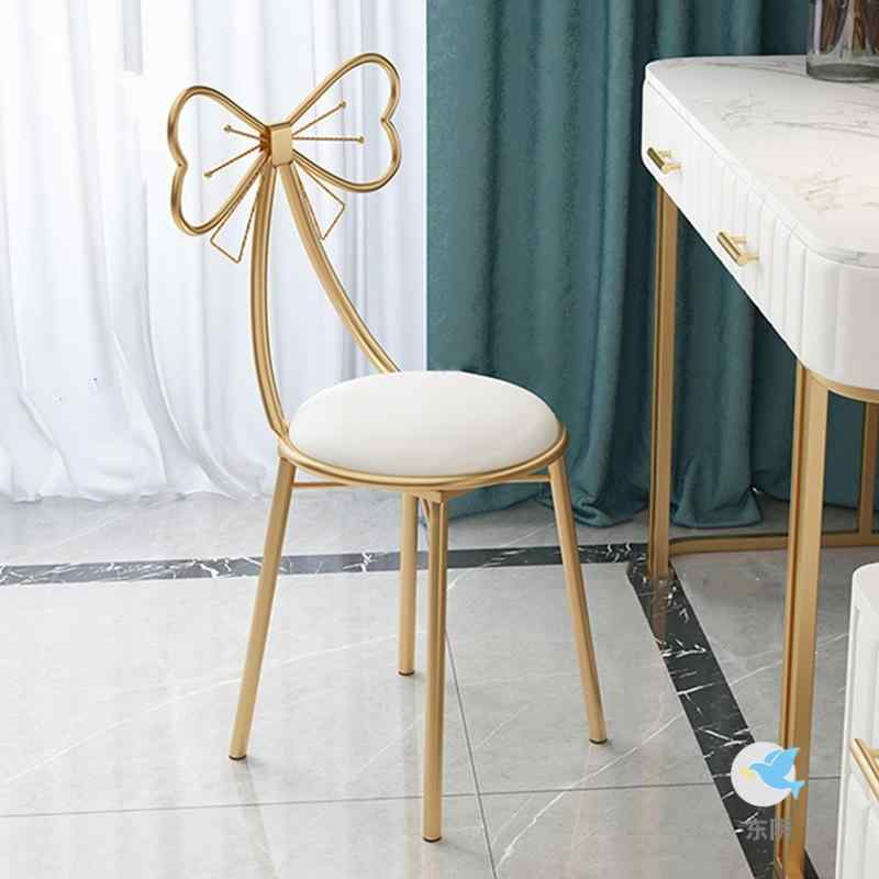 ドレッサーチェア 女の子 椅子 メイクアップチェア イス 蝶の背もたれ 金属フレーム 高弾性フォームパッド レザー調 ファブリック ピンク系 ホワイト グレー ブルー グリーン 寝室 子供 大人 高齢者