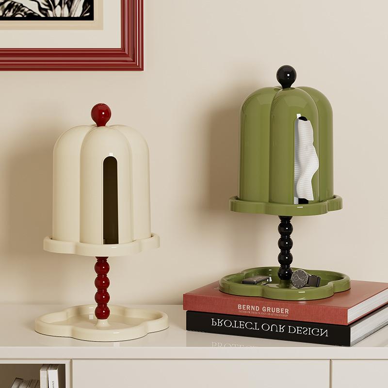 ティッシュボックス インテリア・収納 レトロ調 クリーム色 多機能 リビング ダイニング 車載 卓上 テ..