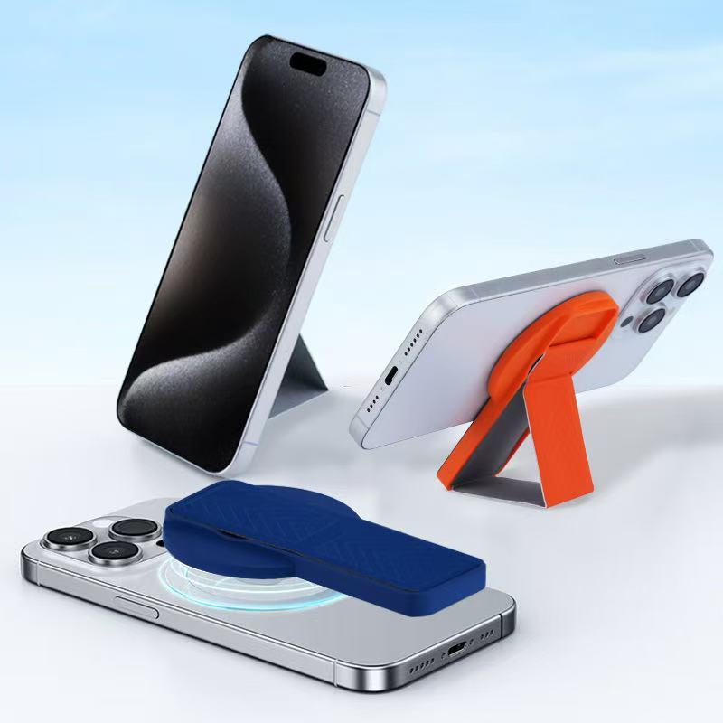 スマホリング マグネット式 レザー 折りたたみ 卓上スタンド スマートフォン ホルダー 薄型 軽量