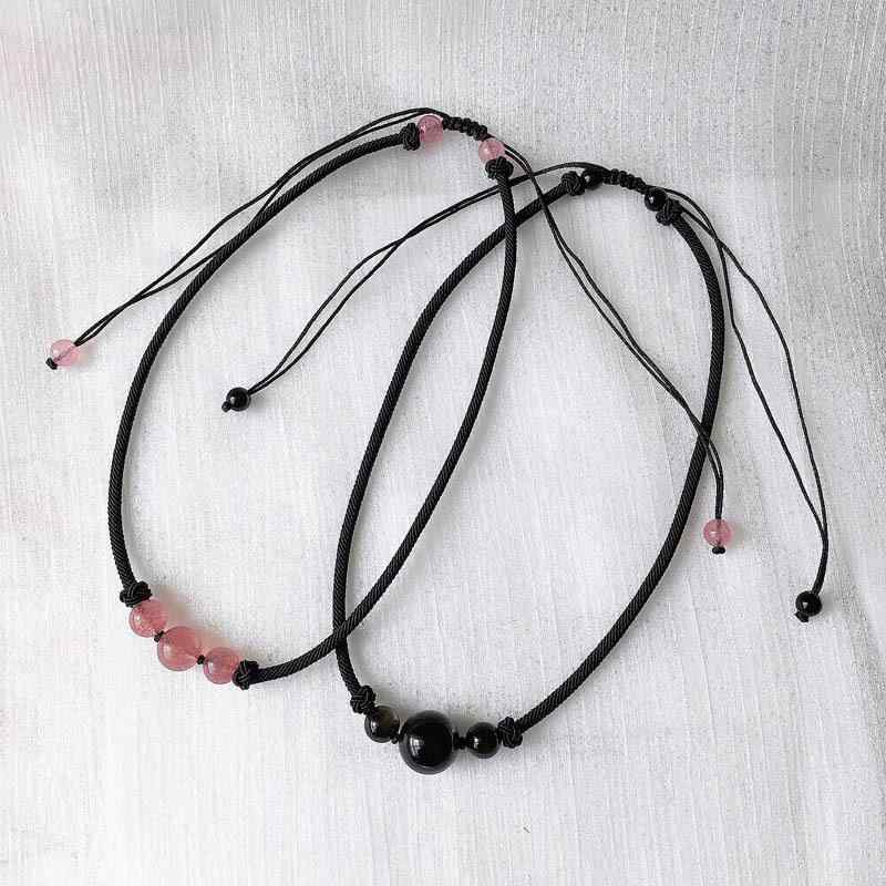 ネックレス レディース メンズ ストロベリークォーツ 金曜石 天然石 ペンダント かわいい 幾何学 清新 ..