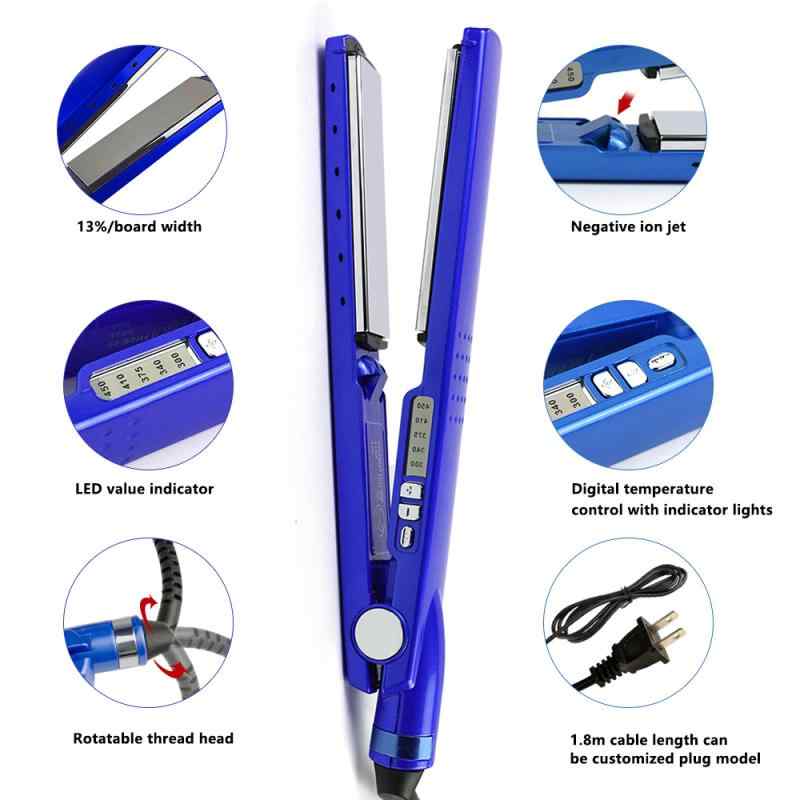 ヘアアイロン レディース 3/4 ブルー ストレート 外国貿易 イオン 5段階温度調整