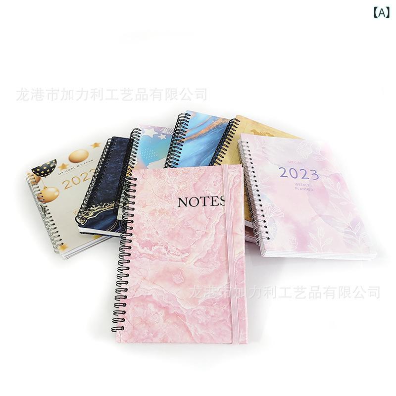 ノート 日記帳 スケジュール帳 ハードカバー リング式 英語 スペイン語 ドイツ語 紙製