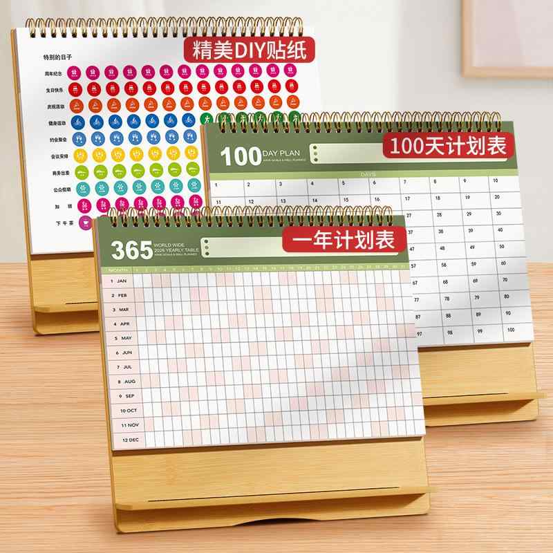 カレンダー 2026年 卓上 木製 置き型 月間 週間 日付 ビジネス オフィス 事務用品 デスクカレンダー