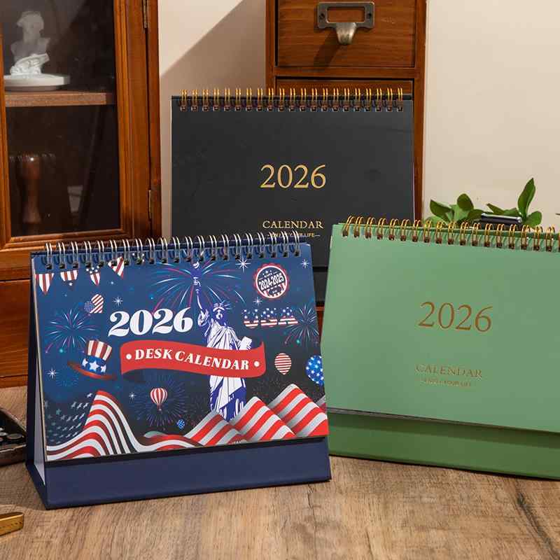 カレンダー 卓上カレンダー デスクカレンダー 2026年 モランディカラー 無地 シンプル オフィス メモ帳