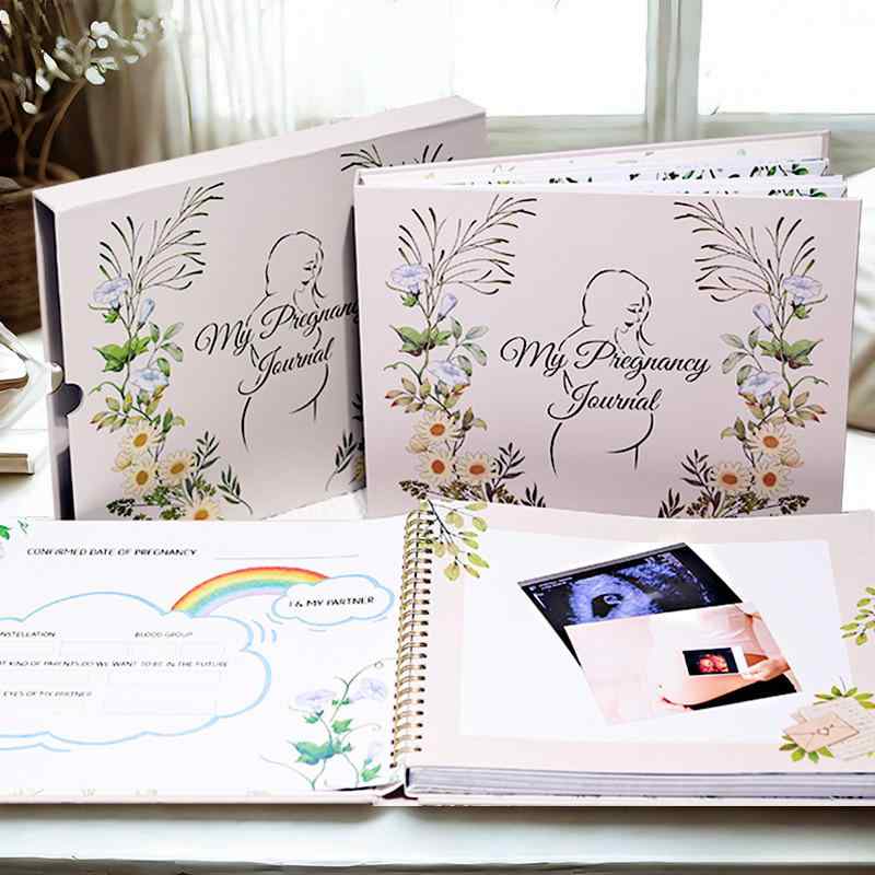 マタニティ 妊婦健診記録ノート 写真収納 アルバム スケジュール帳 A4サイズ 螺旋綴じ バインダー式 白..