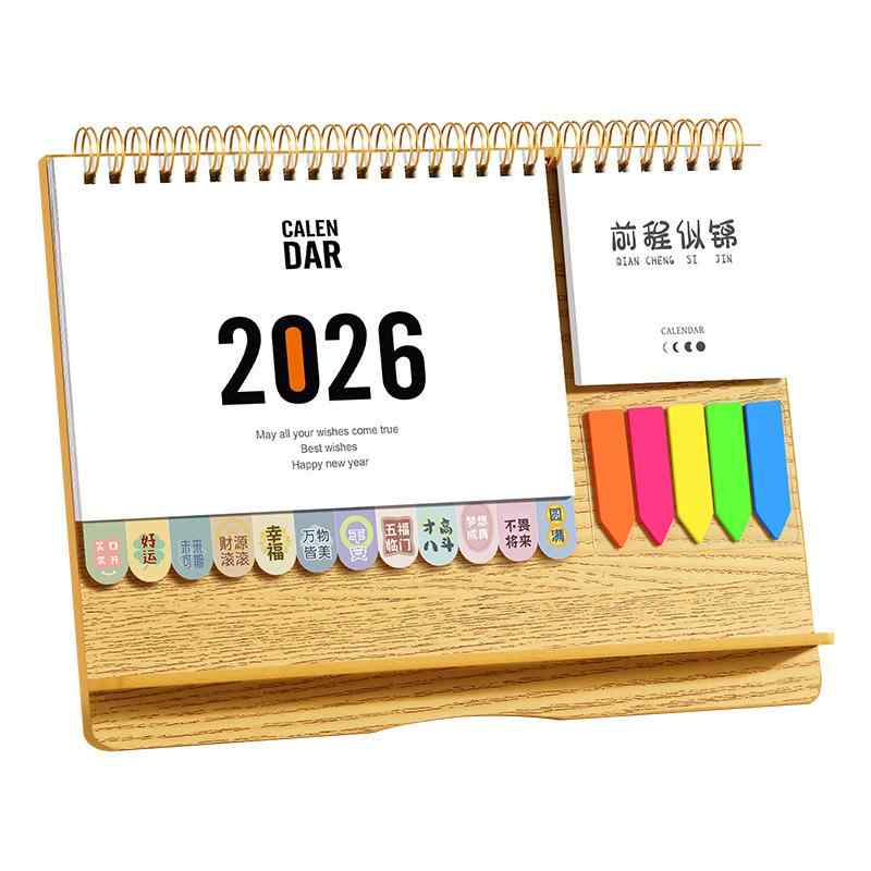 カレンダー 卓上 シンプル 2026年 デスク カレンダー 事務用品 オフィス用品 メモ帳付き インデックス..