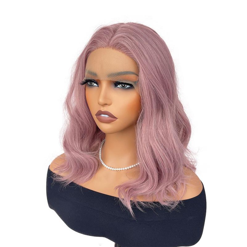 ウィッグ レディース 女性用 手織り 長い巻き髪 斜め前髪 高温耐熱ファイバー ピンク系 おしゃれ イメチェン 普段使い パーティー コスプレ(4)