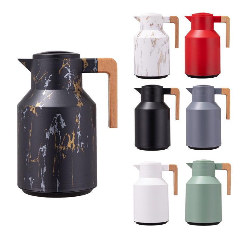 水筒 グラス製 家庭用 大容量 1L コーヒーポット 保温ポット 卓上ポット 北欧風