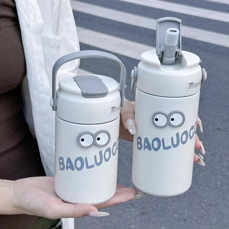 水筒 キッズ 子供用 大容量 ステンレス マグ ボトル ストロー付き 保温 保冷 550ml 750ml かわいい おしゃれ 女の子 男の子 ピンク ホワイト ブラック グリーン