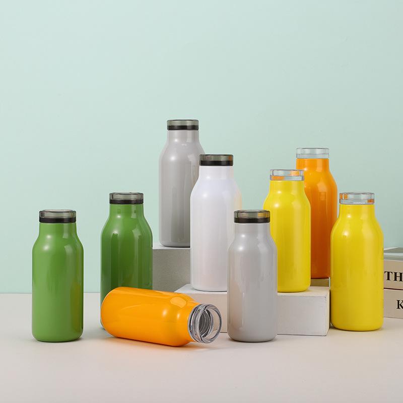 水筒 レディース メンズ ステンレス タンブラー マグボトル 保温 保冷 ポータブル 直飲み 軽量 シンプル おしゃれ かわいい イエロー ホワイト グリーン グレー オレンジ 350ml 280ml