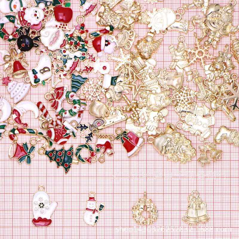 クリスマス DIY アクセサリー パーツ 合金製 ドロップオイル ペンダント KC金 ブレスレット ネックレス..