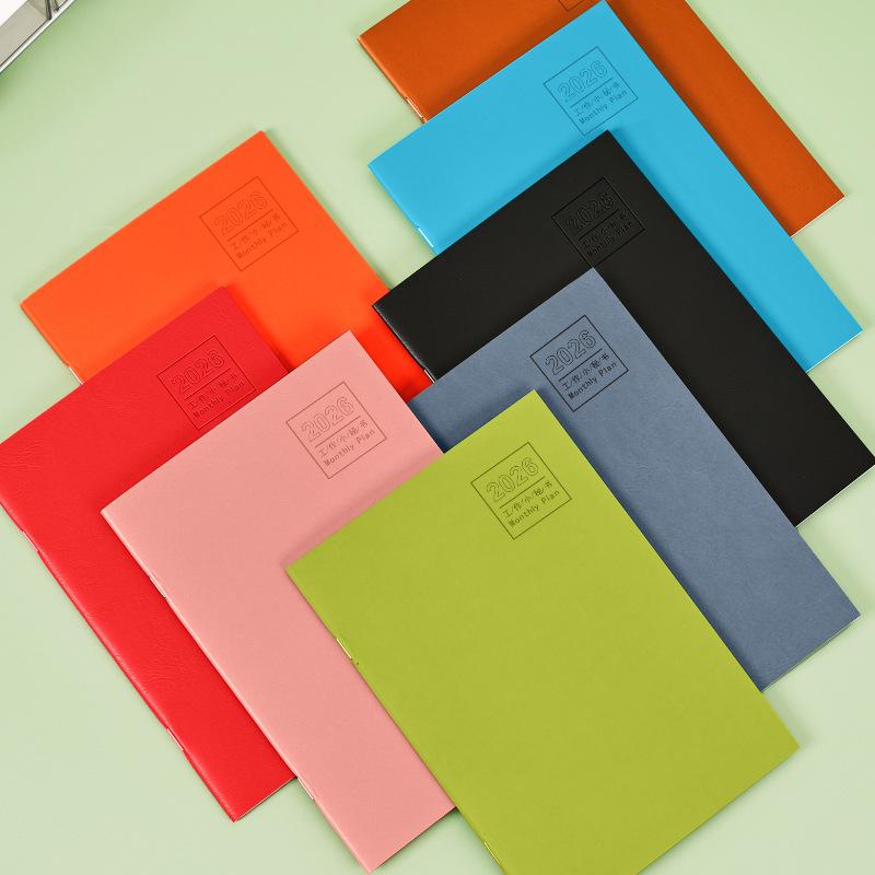 ノート A4 スケジュール帳 レザー風 月間 週間 スケジュール管理 ビジネス オフィス 果グリーン スカイ..