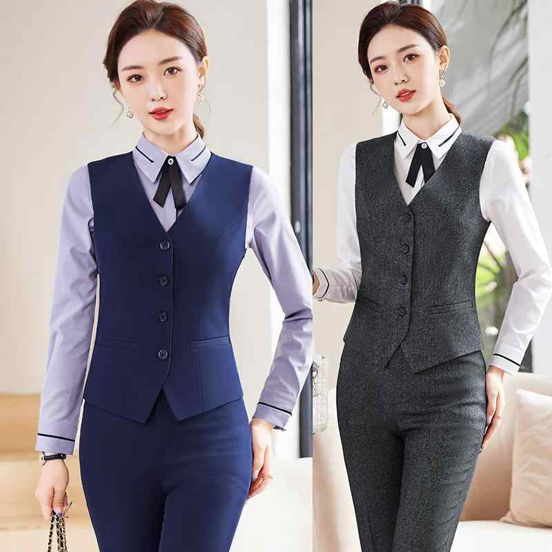 ベスト レディース 超 বড়サイズ スーツ セットアップ ホテル フロント 受付 銀行 事務服 オフィス 通勤 制服 パン...