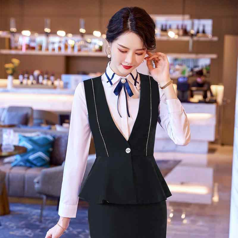 スーツ ベスト レディース 春物 オフィス カジュアル フォーマル スリム 無地 ポリエステル ブラック ..