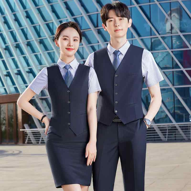 馬甲 男性用 女性用 フォーマル ベスト 事務服 スーツ KTV ホテル 制服 ユニフォーム 刺繍