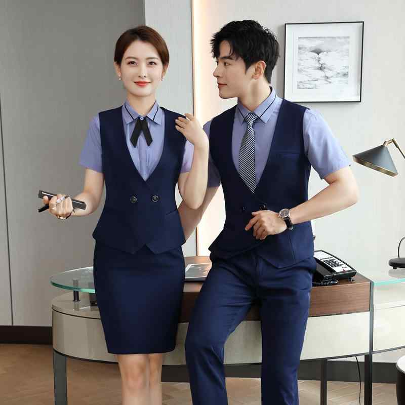 ベスト レディース メンズ ビジネス 面接 フォーマル ホテル フロント 受付 制服 仕事着 女性用 男性用..